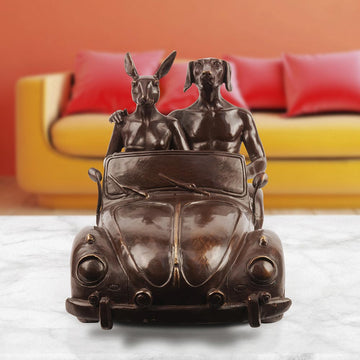They Had the VW Car Bug (Bronze Sculpture)