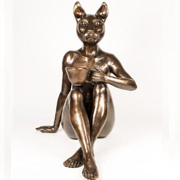 She Loved a Macchiato (Bronze Sculpture)