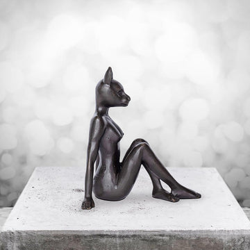 Catwoman Thinks Big (Bronze Sculpture, Pocket Size)