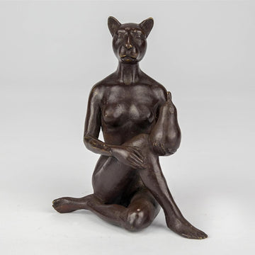 The Pearfect Cat (Bronze Sculpture, Pocket Size)