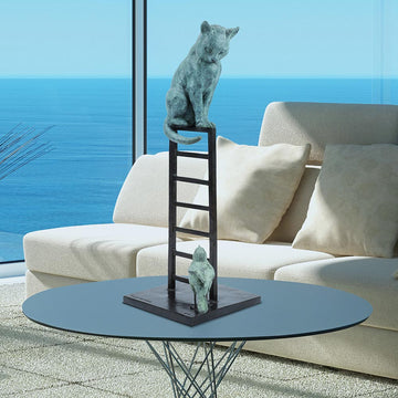 Cat Was on a High (Bronze Sculpture)