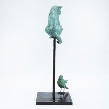 Cat Was on a High (Bronze Sculpture)