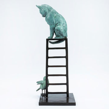Cat Was on a High (Bronze Sculpture)