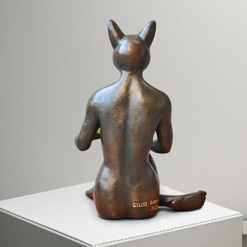 Catwoman Thought a Pear in the Hand Is Worth Two in the Bush (Bronze Sculpture)