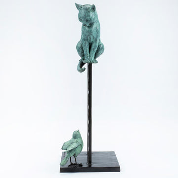 Cat Was on a High (Bronze Sculpture)