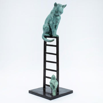 Cat Was on a High (Bronze Sculpture)