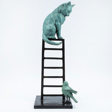 Cat Was on a High (Bronze Sculpture)
