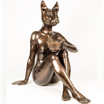 She Loved a Macchiato (Bronze Sculpture)