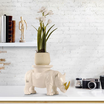 He was stronger than he thought (Ceramic Candle/Plant Holder Resin Sculpture)