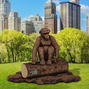 Tiny Baby Wonder Chimpanzee (Bronze Sculpture)
