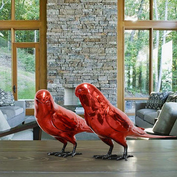 Budgie Lovers (Brass Chromium Sculpture)