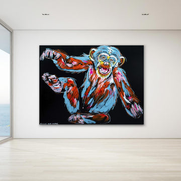 Chuckles, the Chimp Thought That Was Very Funny (Original Painting)
