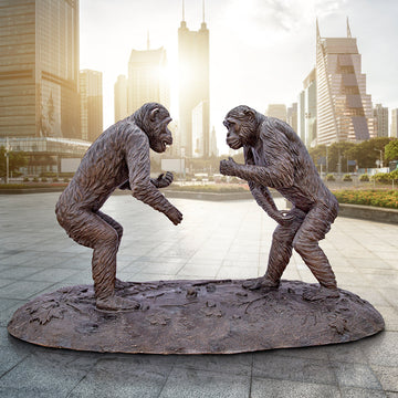Wild Chimp Conflict (Bronze Sculpture)
