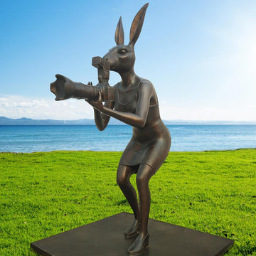 Paparazzi City Rabbitwoman (Bronze Sculpture)