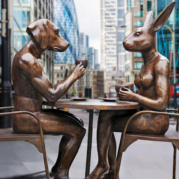 Coffee Drinkers (Bronze Sculpture)