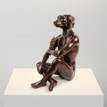 He Screamed for the Golden Ice Cream (Bronze Sculpture)