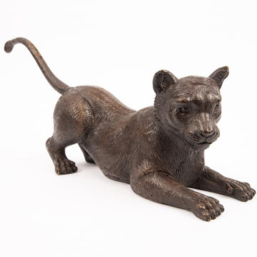 The Cub Crouched Low (Bronze Sculpture)