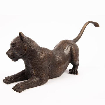 The Cub Crouched Low (Bronze Sculpture)