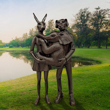 The Elephant Lovers (Bronze Sculpture)