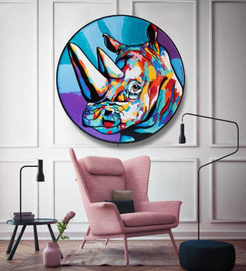 The rhino was now the centre of everyone’s attention (Original Painting)