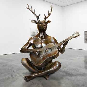 He Played His Own Songs Plus a Few Beatles Hits (Bronze Sculpture)