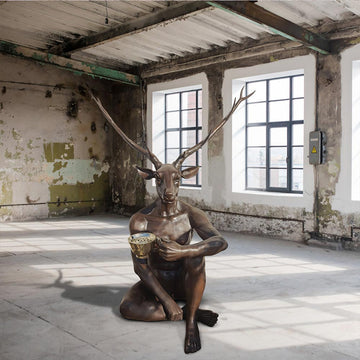 Deerman with the Golden Cup (Bronze Sculpture)