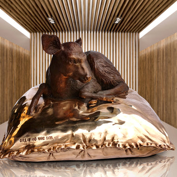 Large Sleeping Beauty Deer (Bronze Sculpture)