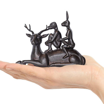 The Deer Riders (Bronze Sculpture, Pocket Size)