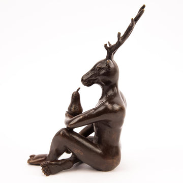 The Pearfect Deer (Bronze Sculpture, Pocket Size)