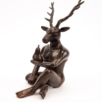 The Pearfect Deer (Bronze Sculpture, Pocket Size)