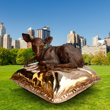 Large Sleeping Beauty Deer (Bronze Sculpture)