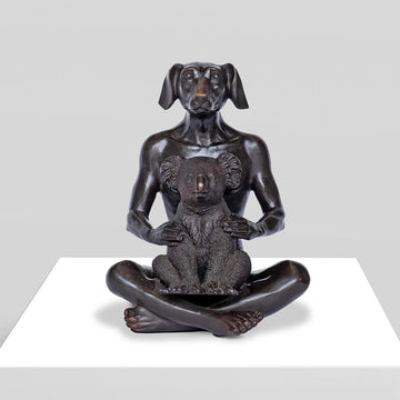 Dogman Loves Koala (Bronze Sculpture)