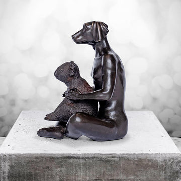 Dogman Loves Koala (Bronze Sculpture)