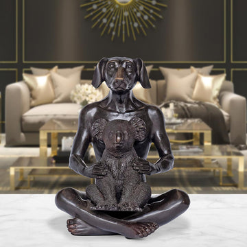 Dogman Loves Koala (Bronze Sculpture)
