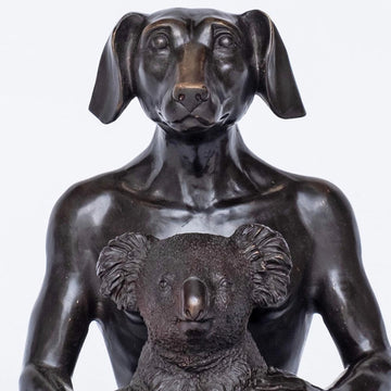 Dogman Loves Koala (Bronze Sculpture)