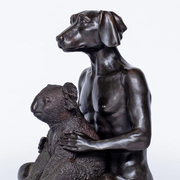 Dogman Loves Koala (Bronze Sculpture)