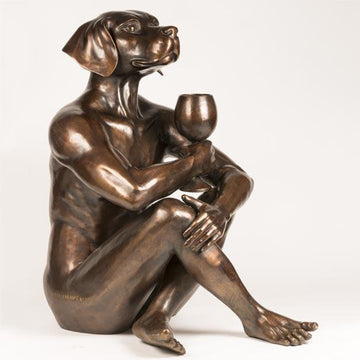 He Loved His Full Bodied Red (Bronze Sculpture)