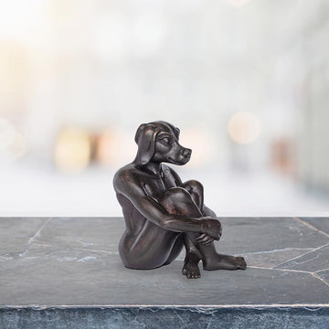 Dogman thinks big (Bronze Sculpture, Pocket Size)