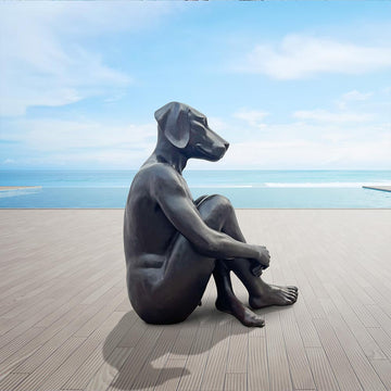 Dogman Was Content (Bronze Sculpture, Mid-Size)