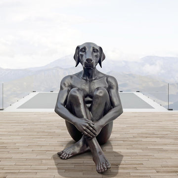 Dogman Was Content (Bronze Sculpture, Mid-Size)