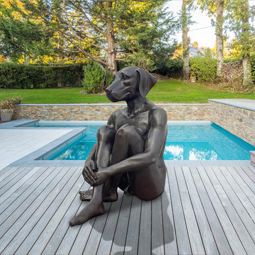 Dogman Was Content (Bronze Sculpture, Mid-Size)