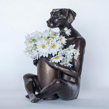 He Bought Her a Beautiful Bunch (Bronze Sculpture)