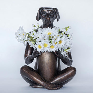 He Bought Her a Beautiful Bunch (Bronze Sculpture)