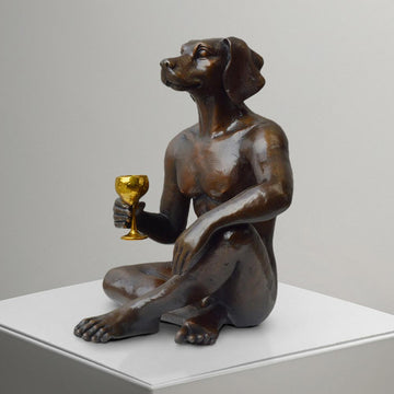 He Loved a Good Red (Bronze Sculpture)