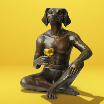 He Loved a Good Red (Bronze Sculpture)