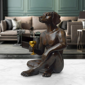 He Loved a Good Red (Bronze Sculpture)