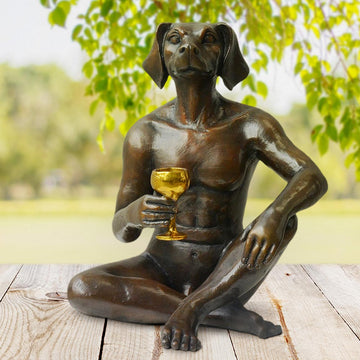 He Loved a Good Red (Bronze Sculpture)