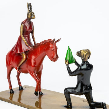She Said Yes and He Said OMG (Bronze Sculpture, Miniature)