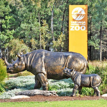 Black Rhinos (Bronze Sculpture)