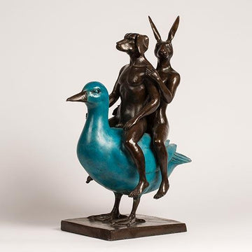 They Were Birds of a Feather so They Stuck Together (Bronze Sculpture)